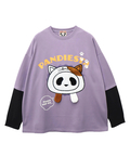 PANDIESTA(パンディエスタ) |SB PANDIESTA 飛び出し にゃんこぱんだ ロングスリーブ Tシャツ(595751 MENS/WOMENS)