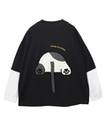 PANDIESTA(パンディエスタ) |SB PANDIESTA 飛び出し にゃんこぱんだ ロングスリーブ Tシャツ(595751 MENS/WOMENS)