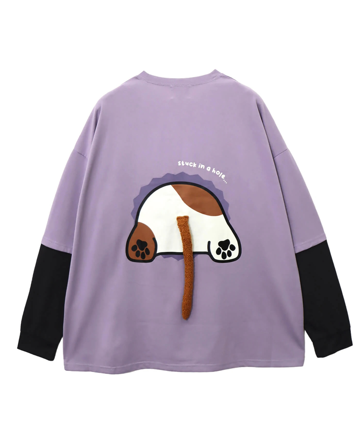 PANDIESTA(パンディエスタ) |SB PANDIESTA 飛び出し にゃんこぱんだ ロングスリーブ Tシャツ(595751 MENS/WOMENS)