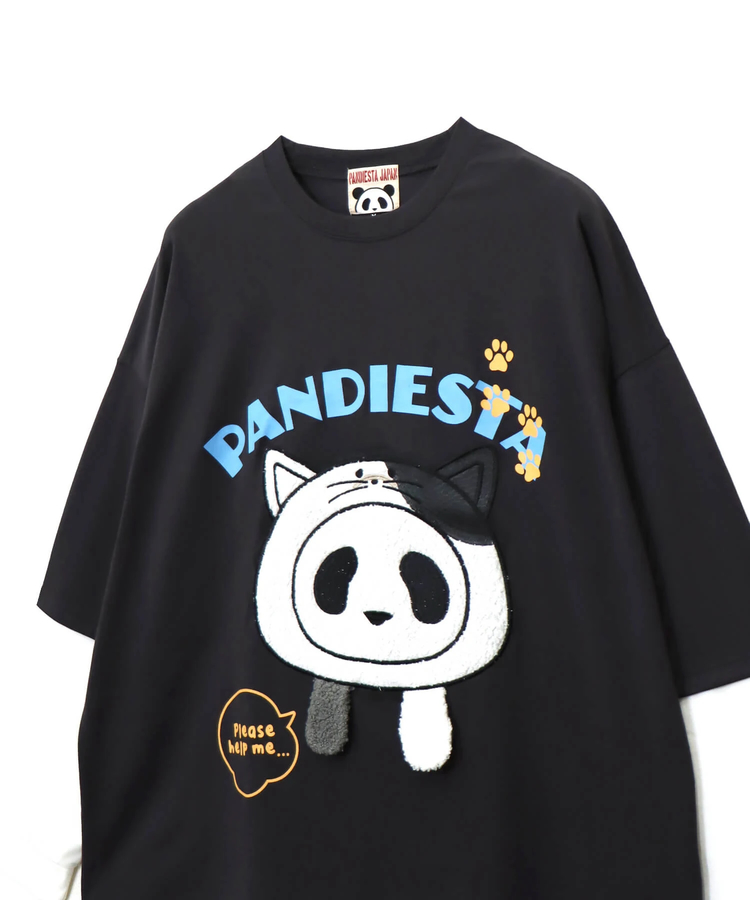 PANDIESTA(パンディエスタ) |SB PANDIESTA 飛び出し にゃんこぱんだ ロングスリーブ Tシャツ(595751 MENS/WOMENS)