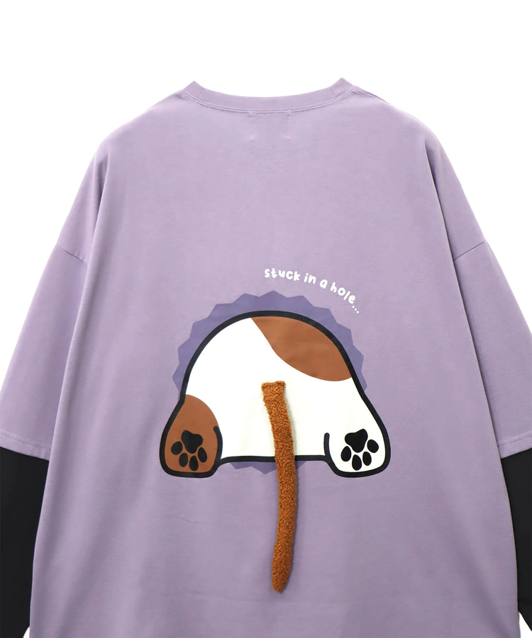 PANDIESTA(パンディエスタ) |SB PANDIESTA 飛び出し にゃんこぱんだ ロングスリーブ Tシャツ(595751 MENS/WOMENS)