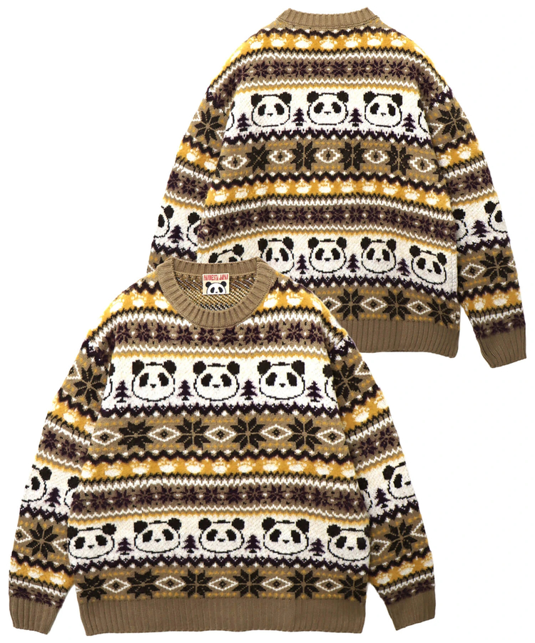 PANDIESTA(パンディエスタ) |SB 熊猫謹製 ノルディック パンダ ジャガード クルー ニット(595959 MENS/WOMENS)