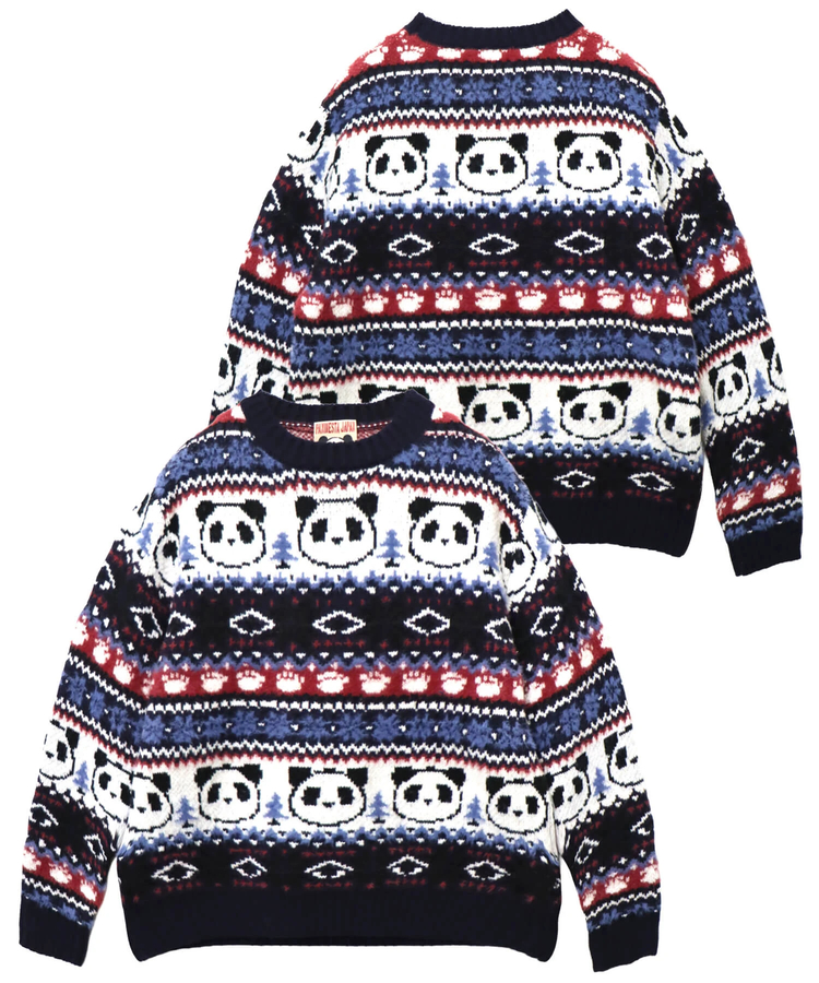 PANDIESTA(パンディエスタ) |SB 熊猫謹製 ノルディック パンダ ジャガード クルー ニット(595959 MENS/WOMENS)