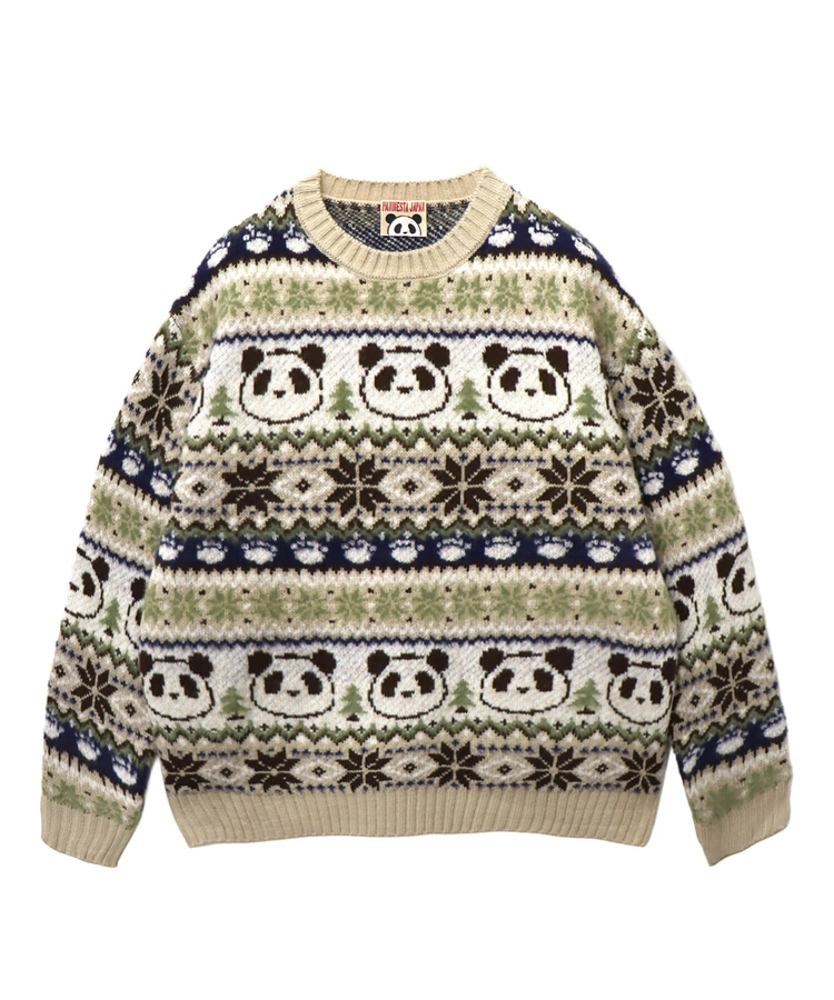PANDIESTA(パンディエスタ) |SB 熊猫謹製 ノルディック パンダ ジャガード クルー ニット(595959 MENS/WOMENS)
