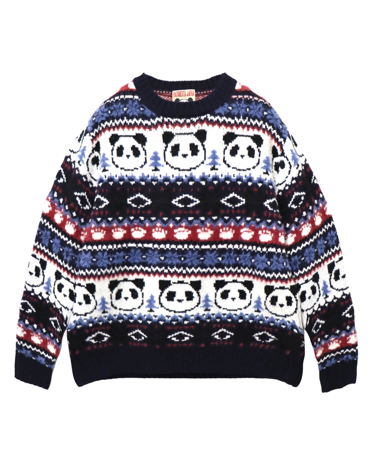 PANDIESTA(パンディエスタ) |SB 熊猫謹製 ノルディック パンダ ジャガード クルー ニット(595959 MENS/WOMENS)
