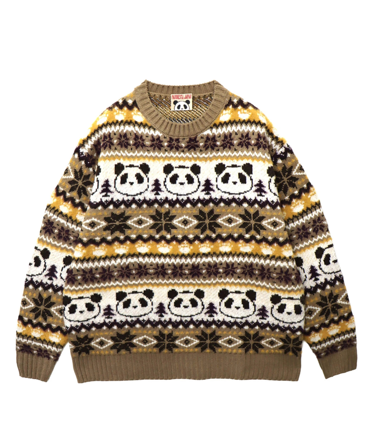 PANDIESTA(パンディエスタ) |SB 熊猫謹製 ノルディック パンダ ジャガード クルー ニット(595959 MENS/WOMENS)