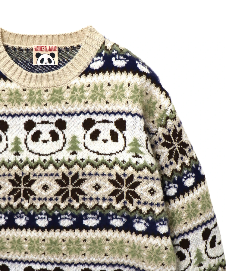 PANDIESTA(パンディエスタ) |SB 熊猫謹製 ノルディック パンダ ジャガード クルー ニット(595959 MENS/WOMENS)