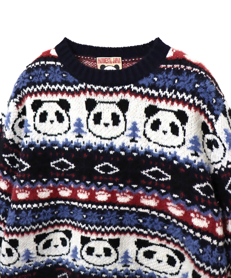 PANDIESTA(パンディエスタ) |SB 熊猫謹製 ノルディック パンダ ジャガード クルー ニット(595959 MENS/WOMENS)
