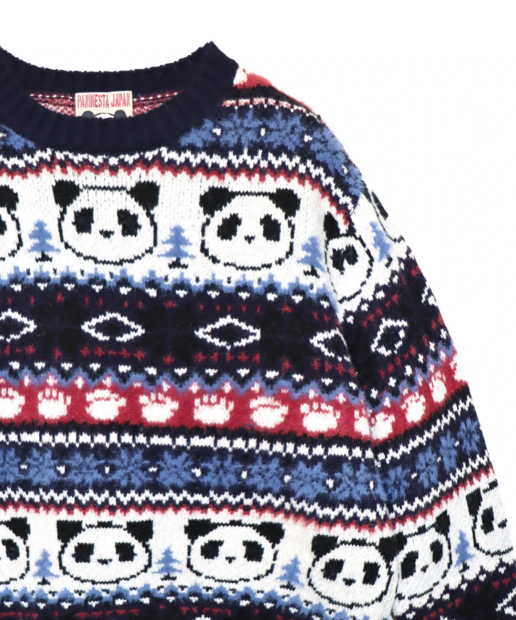 PANDIESTA(パンディエスタ) |SB 熊猫謹製 ノルディック パンダ ジャガード クルー ニット(595959 MENS/WOMENS)