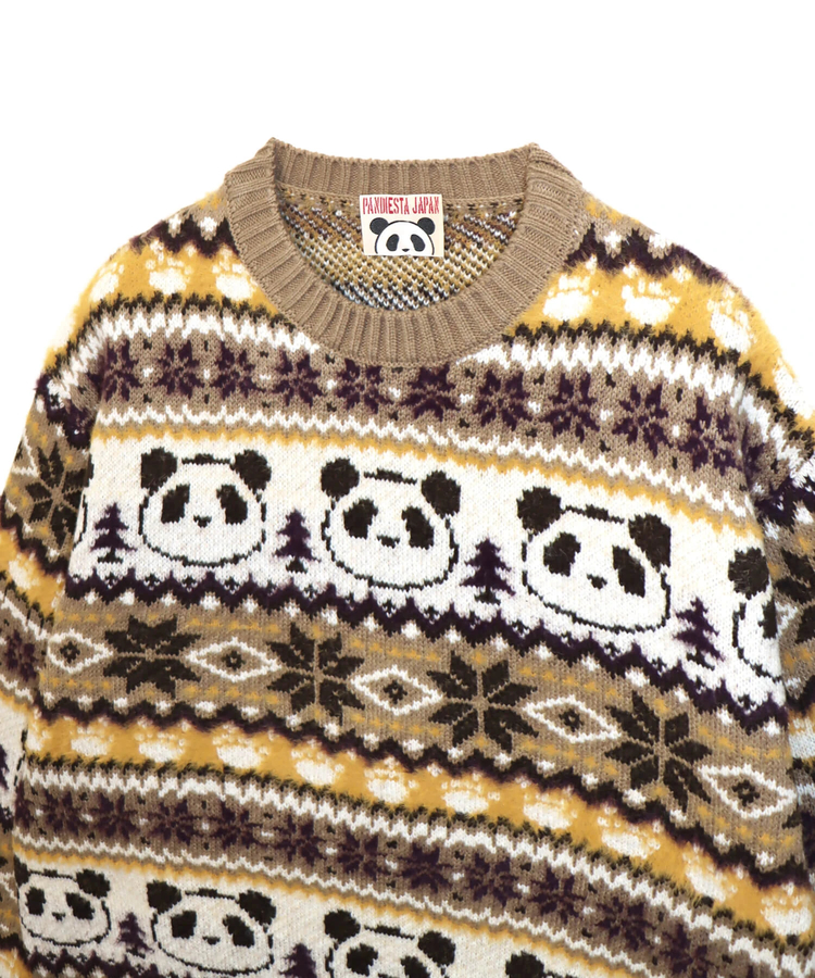 PANDIESTA(パンディエスタ) |SB 熊猫謹製 ノルディック パンダ ジャガード クルー ニット(595959 MENS/WOMENS)