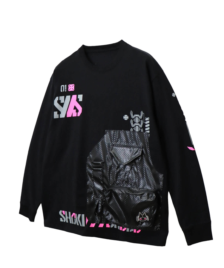PANDIESTA(パンディエスタ) |SB 初期衝動 カーボンライクポケット ロングスリーブTシャツ(595851 MENS/WOMENS)