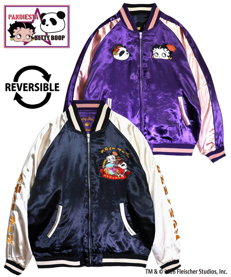 PANDIESTA(パンディエスタ) |SB BETTYBOOP Pandiesta OIRANDOUCYU リバーシブルスカジャン ブラック（516850 MENS/WOMENS)