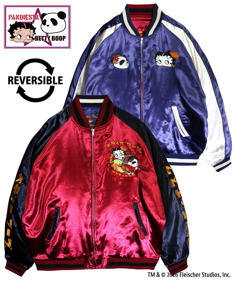 PANDIESTA(パンディエスタ) |SB BETTYBOOP Pandiesta OIRANDOUCYU リバーシブルスカジャン ワイン（516850 MENS/WOMENS)