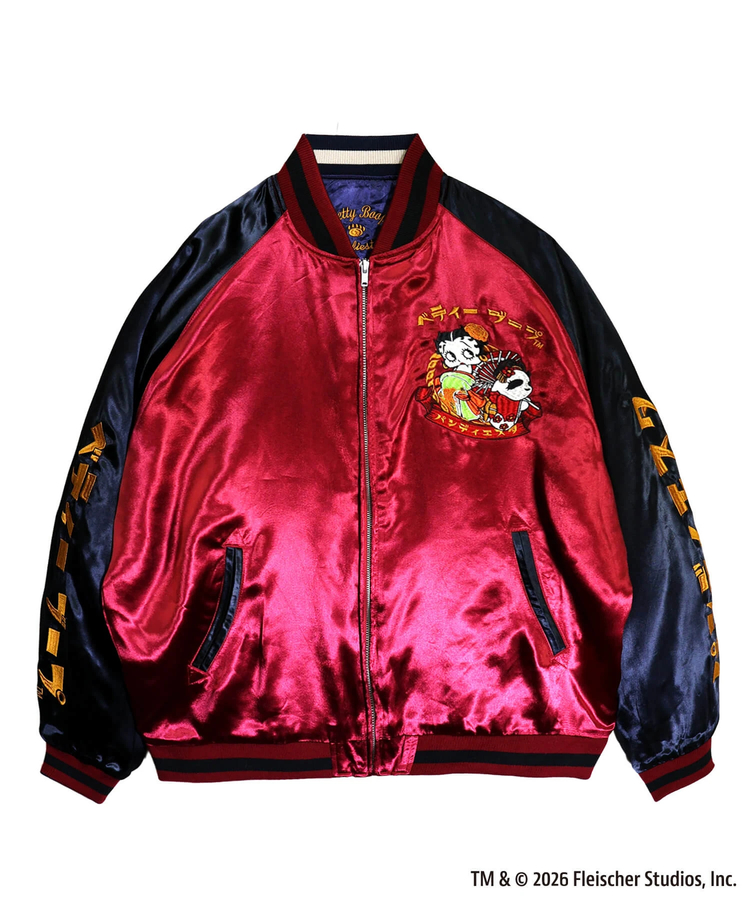 PANDIESTA(パンディエスタ) |SB BETTYBOOP Pandiesta OIRANDOUCYU リバーシブルスカジャン ワイン（516850 MENS/WOMENS)