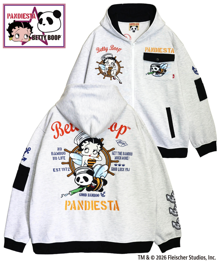 PANDIESTA(パンディエスタ) |SB BETTYBOOP Pandiesta MARIN BETTY ＆ SEABEES フルジップパーカー（516600 MENS/WOMENS)