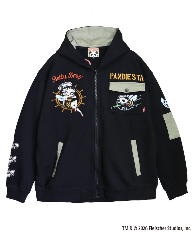 PANDIESTA(パンディエスタ) |SB BETTYBOOP Pandiesta MARIN BETTY ＆ SEABEES フルジップパーカー（516600 MENS/WOMENS)