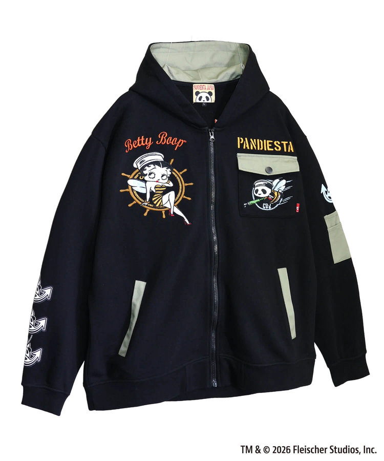 PANDIESTA(パンディエスタ) |SB BETTYBOOP Pandiesta MARIN BETTY ＆ SEABEES フルジップパーカー（516600 MENS/WOMENS)