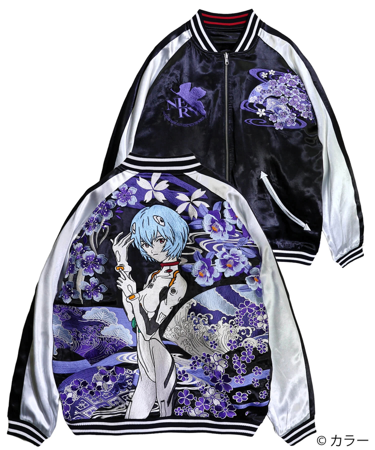 PANDIESTA(パンディエスタ) |SB 錦 EVANGELION 和華 流水 綾波 リバーシブル スカジャン ブラック (516352  MENS/WOMENS)