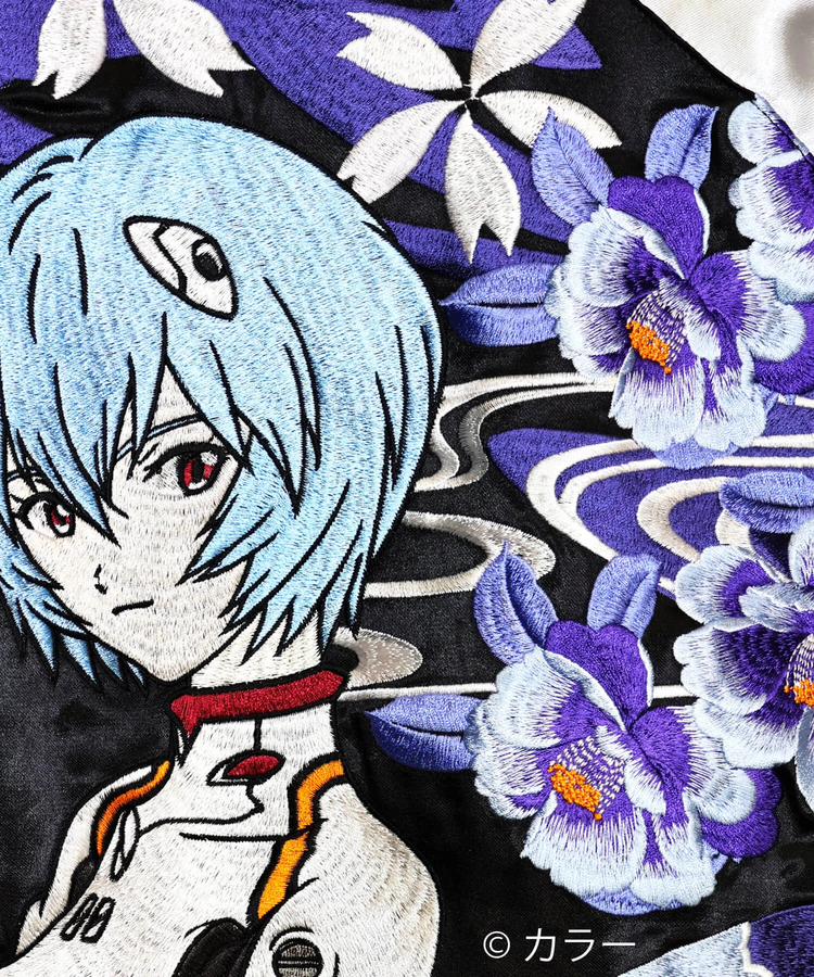 PANDIESTA(パンディエスタ) |SB 錦 EVANGELION 和華 流水 綾波 リバーシブル スカジャン ブラック (516352  MENS/WOMENS)