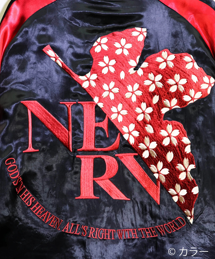 PANDIESTA(パンディエスタ) |SB 錦 EVANGELION 和華 流水 綾波 リバーシブル スカジャン ブラック (516352  MENS/WOMENS)