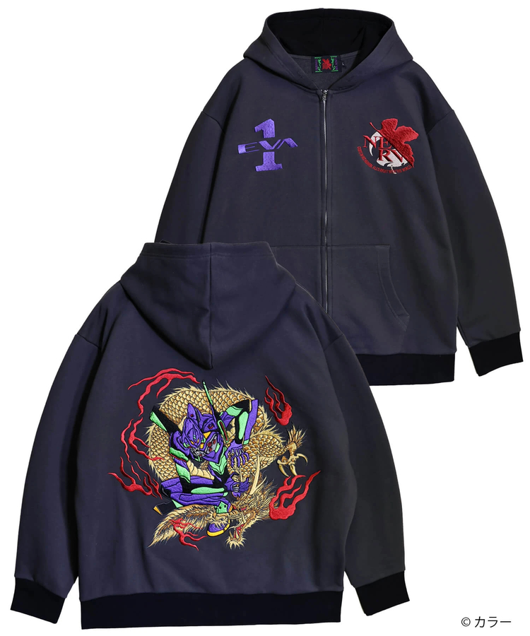 PANDIESTA(パンディエスタ) |SB 錦 EVANGELION 初号機 vs 火龍 フルジップ パーカー(516350 MENS/WOMENS)