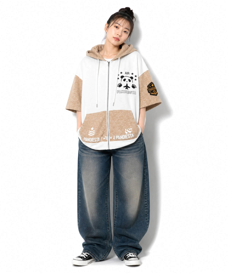 PANDIESTA(パンディエスタ) |SB PANDIESTA ミリタリーパンダ S/S フルジップパーカー (526952 MENS/WOMENS）