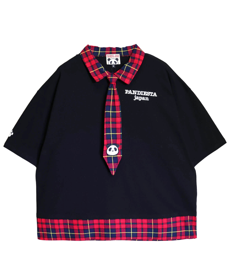PANDIESTA(パンディエスタ) |SB PANDIESTA ネクタイ付き チェック切替 S/S ポロシャツ(526102 MENS/WOMENS）