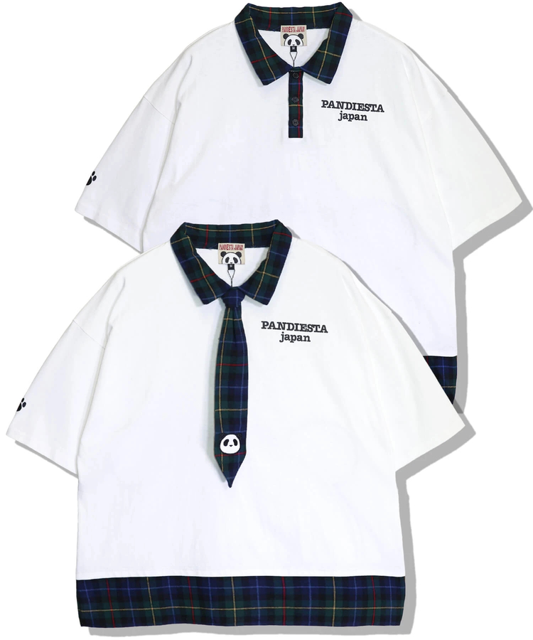 PANDIESTA(パンディエスタ) |SB PANDIESTA ネクタイ付き チェック切替 S/S ポロシャツ(526102 MENS/WOMENS）