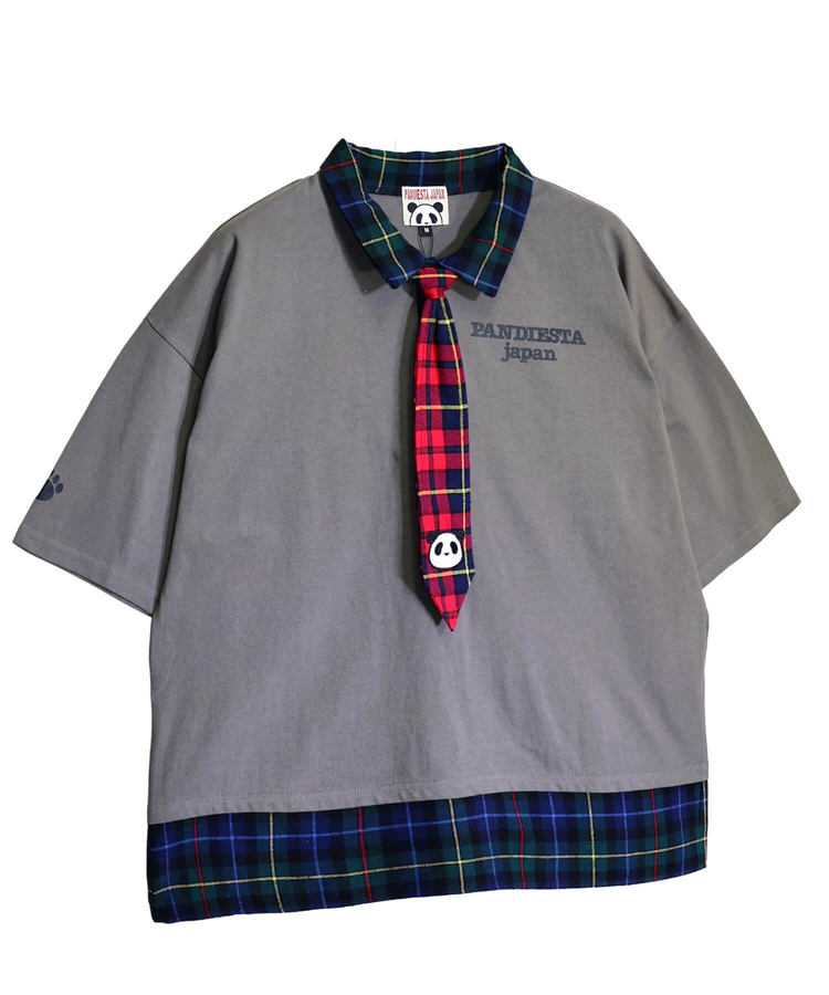 PANDIESTA(パンディエスタ) |SB PANDIESTA ネクタイ付き チェック切替 S/S ポロシャツ(526102 MENS/WOMENS）