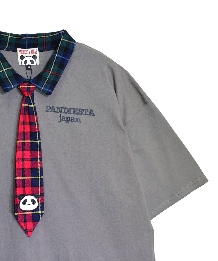 PANDIESTA(パンディエスタ) |SB PANDIESTA ネクタイ付き チェック切替 S/S ポロシャツ(526102 MENS/WOMENS）