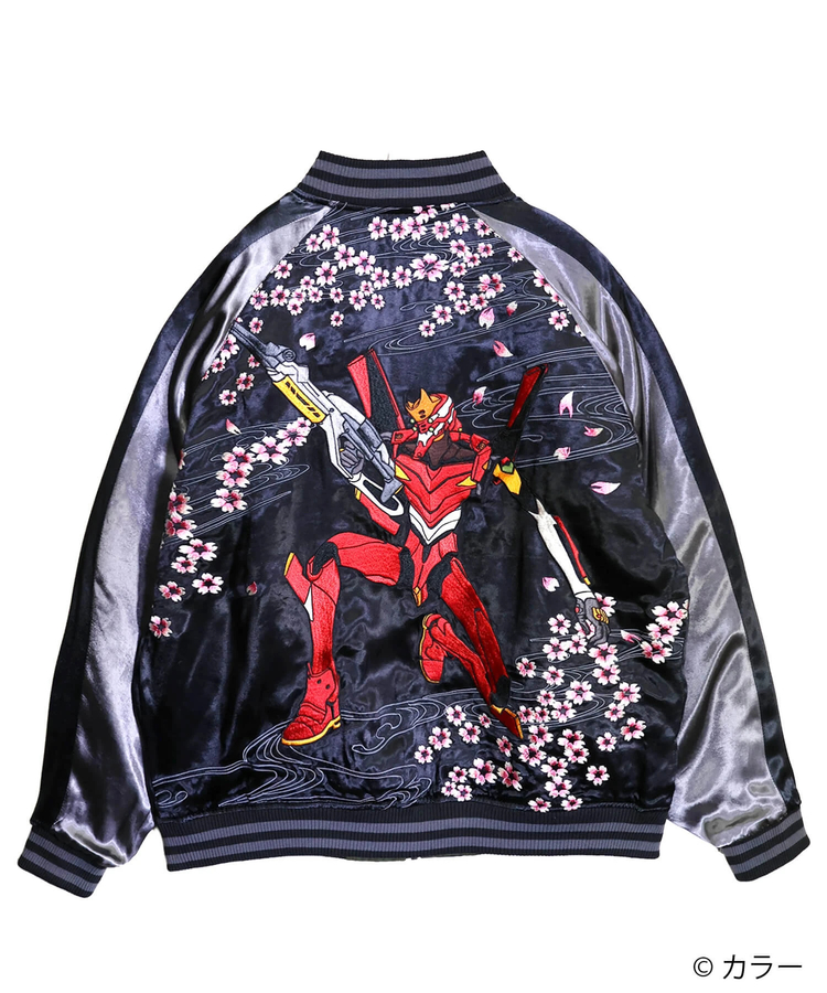PANDIESTA(パンディエスタ) |SB 錦 EVANGELION 流水桜とEVA2号機 スカジャン＆MA-1 リバーシブル ブルゾン グレー(595351 MENS/WOMENS)