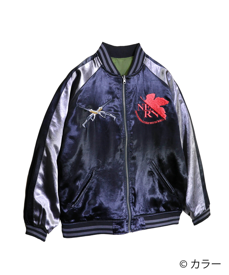 PANDIESTA(パンディエスタ) |SB 錦 EVANGELION 流水桜とEVA2号機 スカジャン＆MA-1 リバーシブル ブルゾン グレー(595351 MENS/WOMENS)