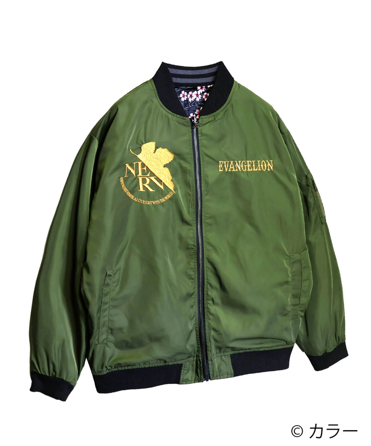 PANDIESTA(パンディエスタ) |SB 錦 EVANGELION 流水桜とEVA2号機 スカジャン＆MA-1 リバーシブル ブルゾン グレー(595351 MENS/WOMENS)