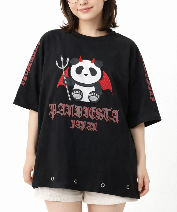 PANDIESTA(パンディエスタ) |SB PANDIESTA デビル パンダさん ラグラン S/S Tee(526105 MENS/WOMENS）