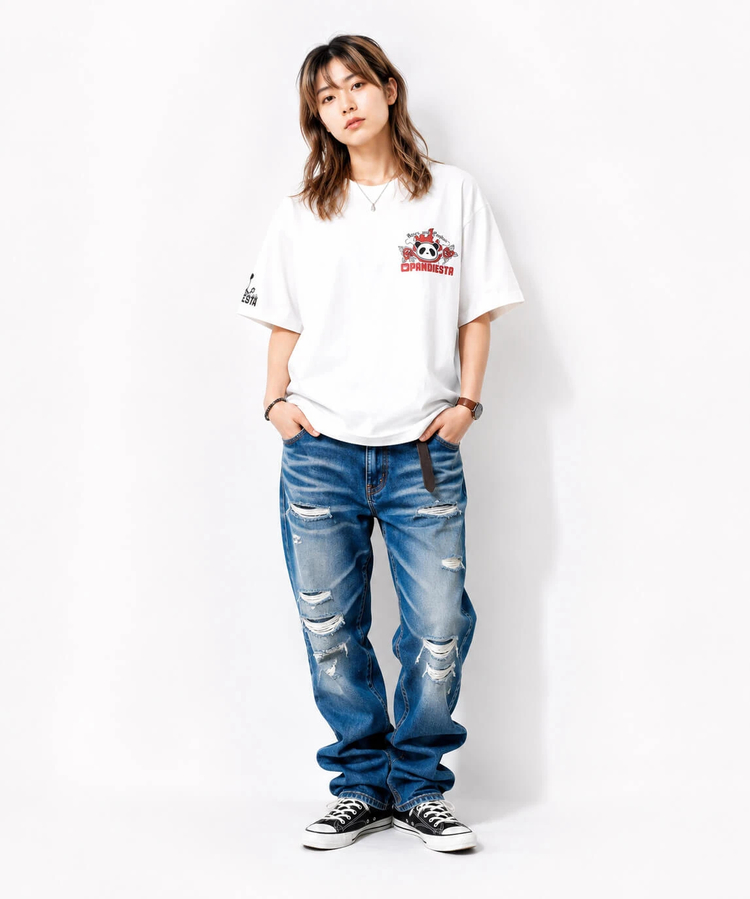 PANDIESTA(パンディエスタ) |SB PANDIESTA ユナイテッドパンダ ヴィンテージ加工Tee(526609 MENS/WOMENS)