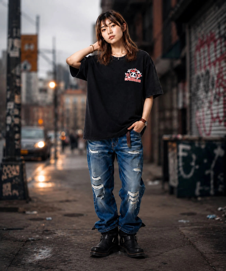 PANDIESTA(パンディエスタ) |SB PANDIESTA ユナイテッドパンダ ヴィンテージ加工Tee(526609 MENS/WOMENS)