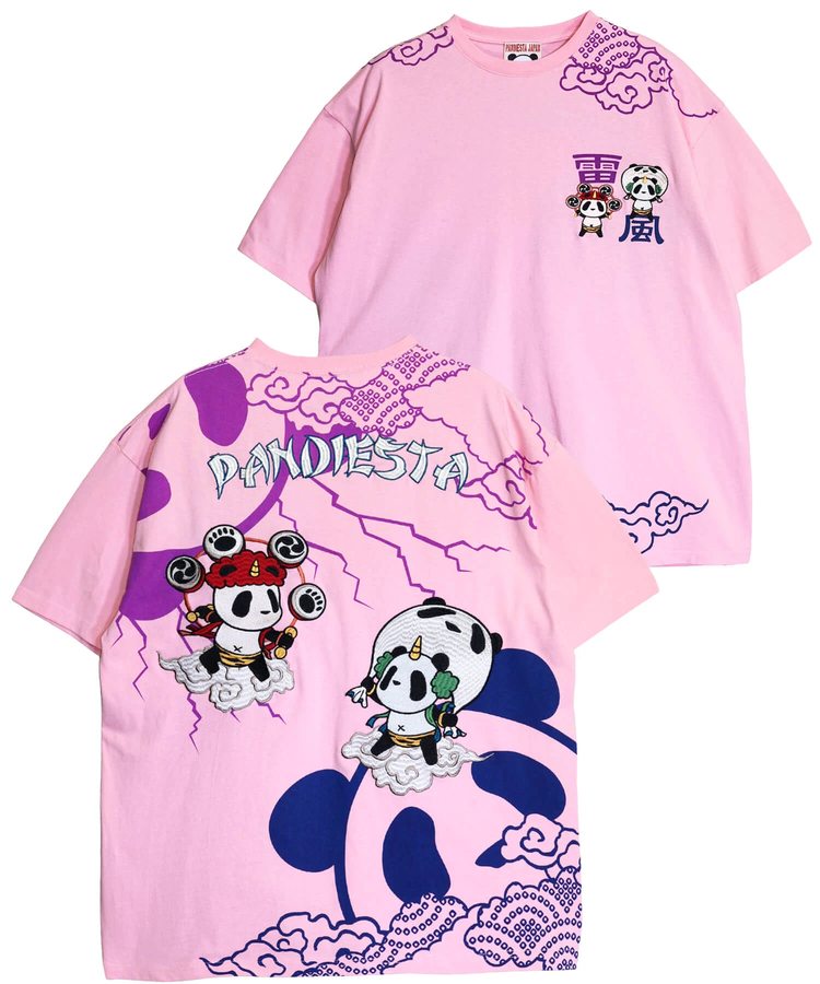 PANDIESTA(パンディエスタ) |SB PANDIESTA 子熊猫 風神雷神  刺繍 S/S Tシャツ(526225 MENS/WOMENS）