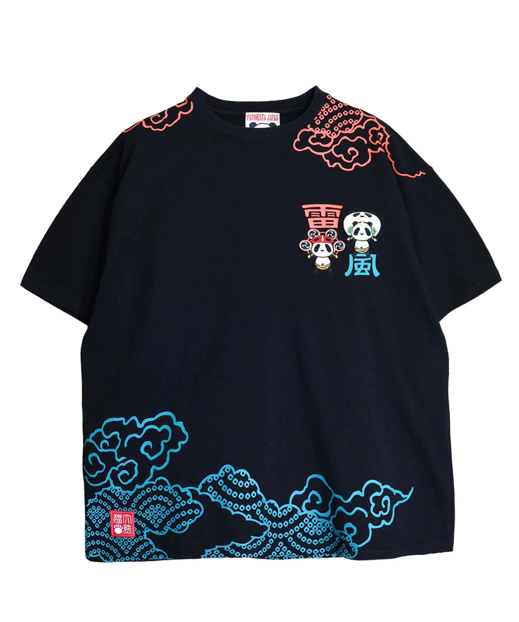 PANDIESTA(パンディエスタ) |SB PANDIESTA 子熊猫 風神雷神  刺繍 S/S Tシャツ(526225 MENS/WOMENS）