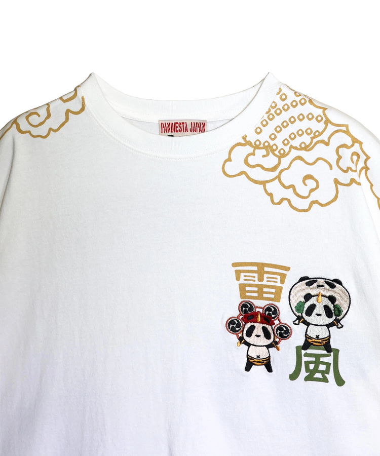 PANDIESTA(パンディエスタ) |SB PANDIESTA 子熊猫 風神雷神  刺繍 S/S Tシャツ(526225 MENS/WOMENS）