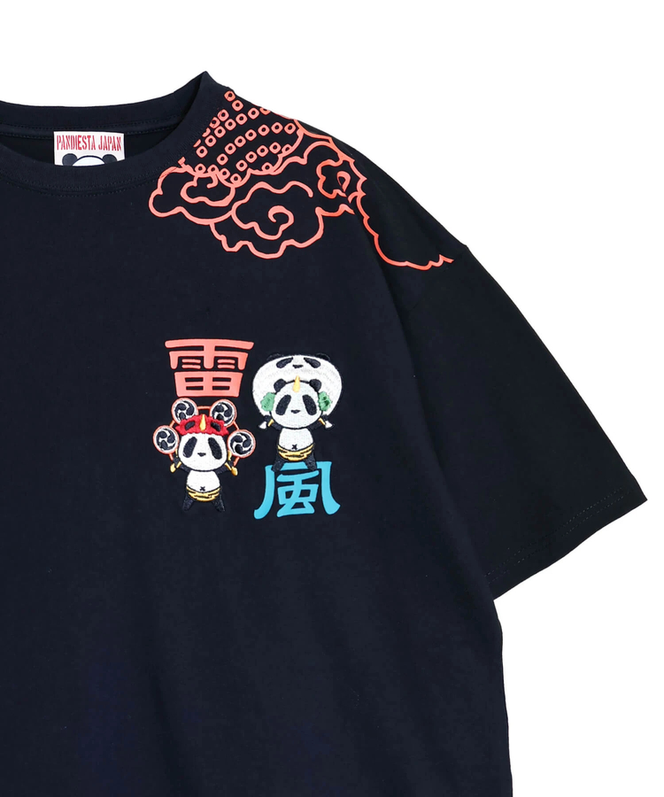 PANDIESTA(パンディエスタ) |SB PANDIESTA 子熊猫 風神雷神  刺繍 S/S Tシャツ(526225 MENS/WOMENS）