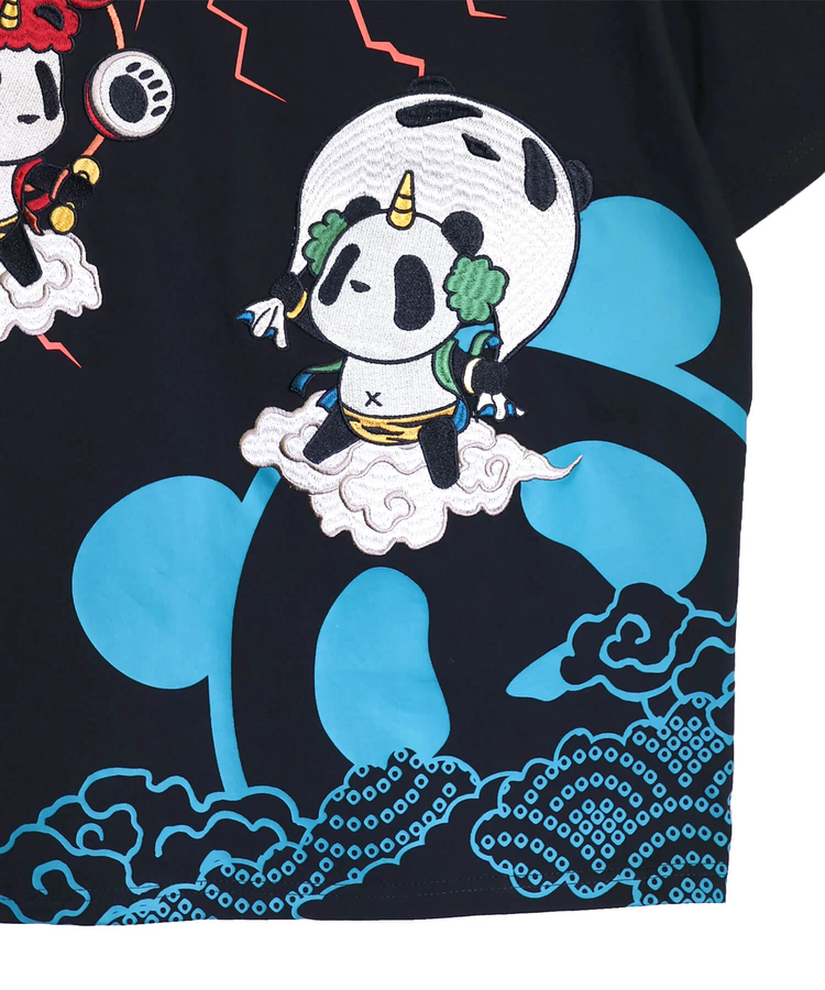 PANDIESTA(パンディエスタ) |SB PANDIESTA 子熊猫 風神雷神  刺繍 S/S Tシャツ(526225 MENS/WOMENS）