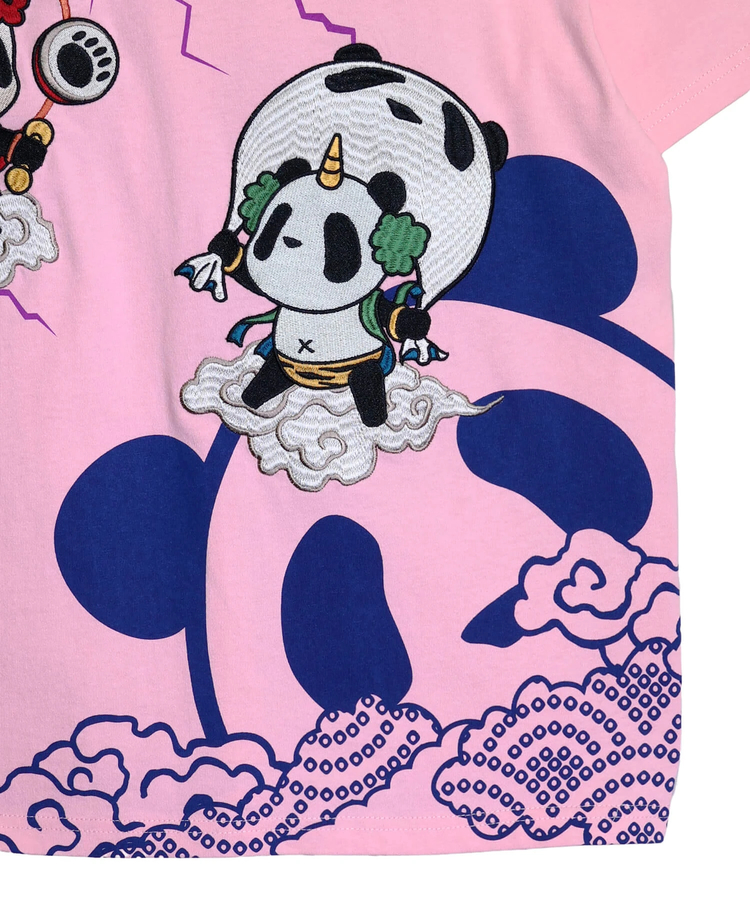 PANDIESTA(パンディエスタ) |SB PANDIESTA 子熊猫 風神雷神  刺繍 S/S Tシャツ(526225 MENS/WOMENS）