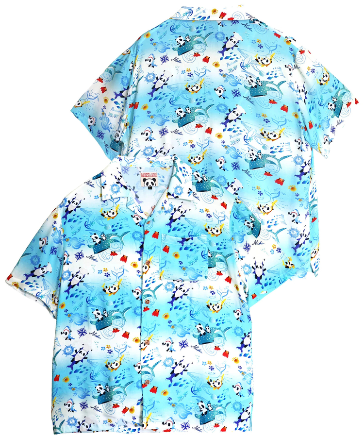 PANDIESTA(パンディエスタ) |SB 熊猫謹製 シャークライドパンダ レーヨン アロハ シャツ(526227 MENS/WOMENS）