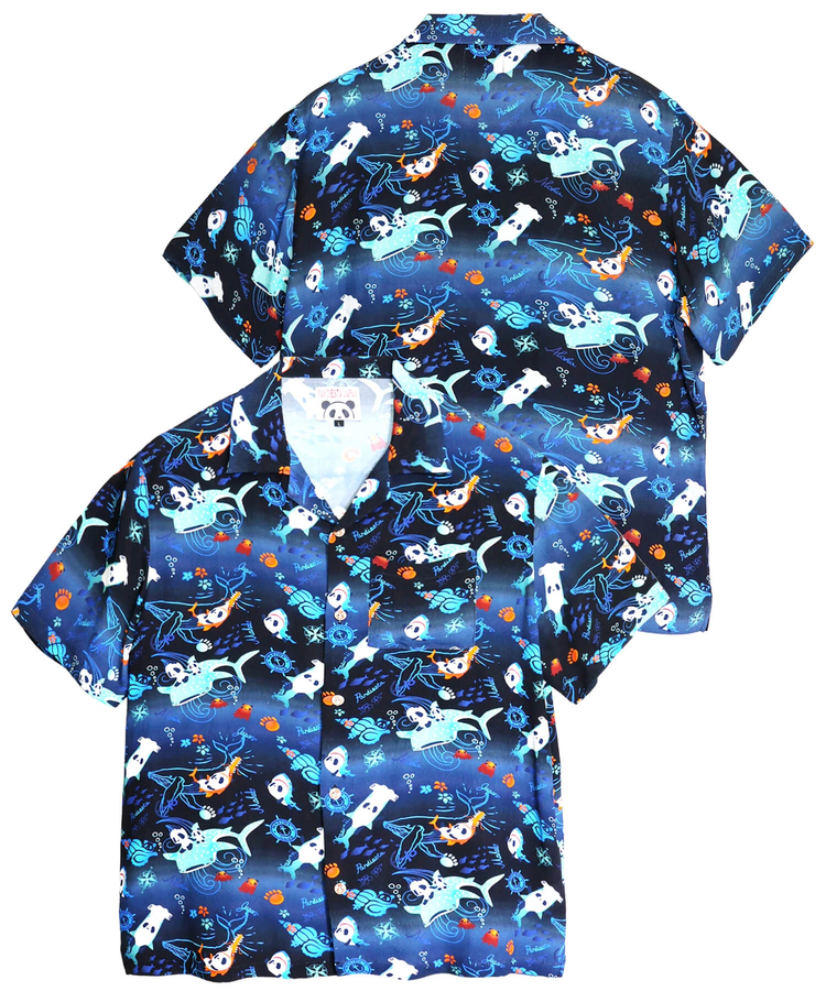 PANDIESTA(パンディエスタ) |SB 熊猫謹製 シャークライドパンダ レーヨン アロハ シャツ(526227 MENS/WOMENS）