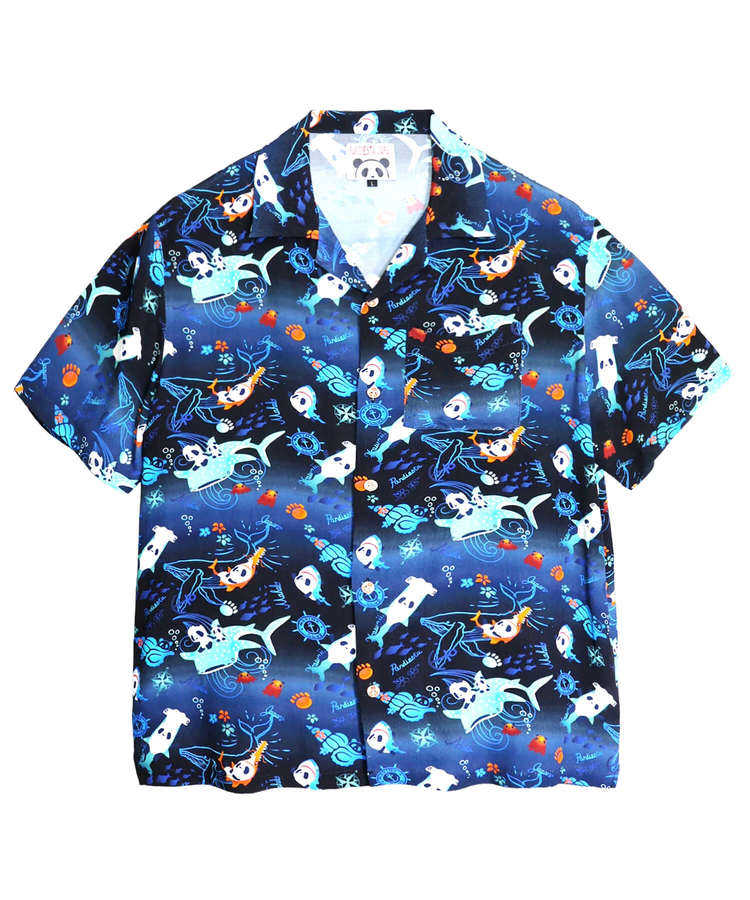PANDIESTA(パンディエスタ) |SB 熊猫謹製 シャークライドパンダ レーヨン アロハ シャツ(526227 MENS/WOMENS）