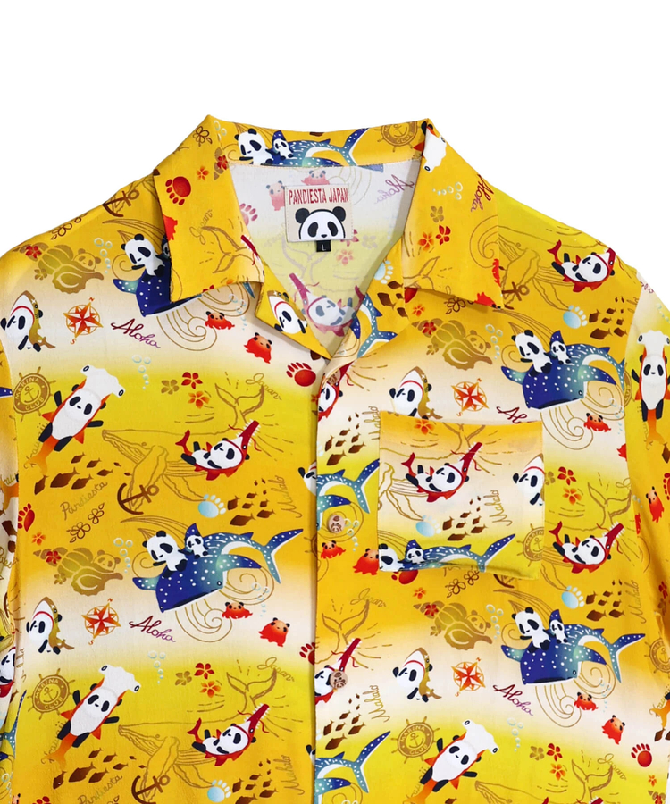 PANDIESTA(パンディエスタ) |SB 熊猫謹製 シャークライドパンダ レーヨン アロハ シャツ(526227 MENS/WOMENS）