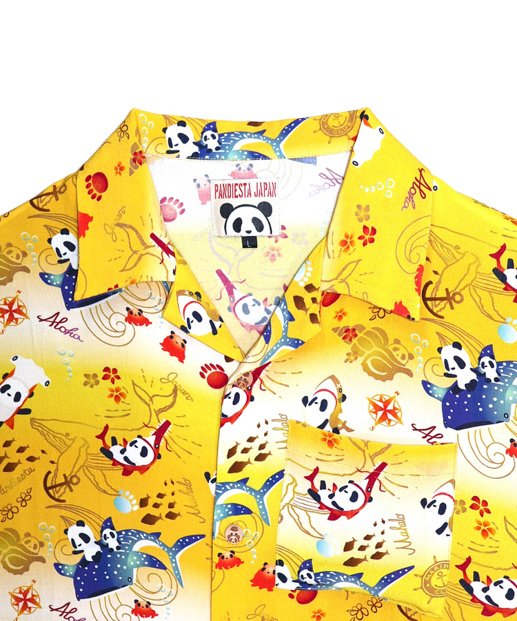 PANDIESTA(パンディエスタ) |SB 熊猫謹製 シャークライドパンダ レーヨン アロハ シャツ(526227 MENS/WOMENS）