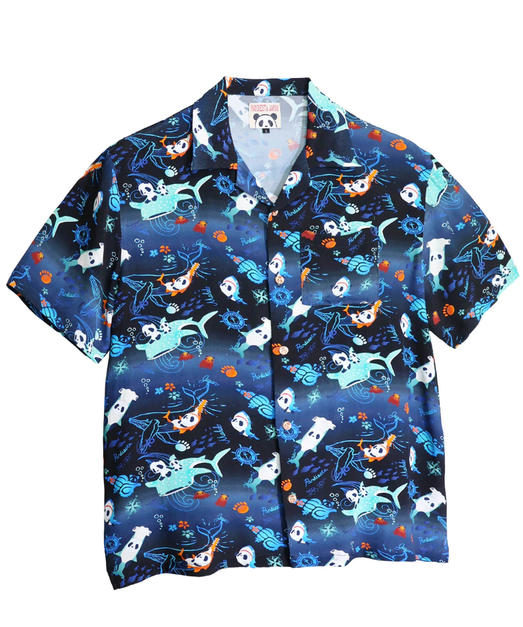 PANDIESTA(パンディエスタ) |SB 熊猫謹製 シャークライドパンダ レーヨン アロハ シャツ(526227 MENS/WOMENS）