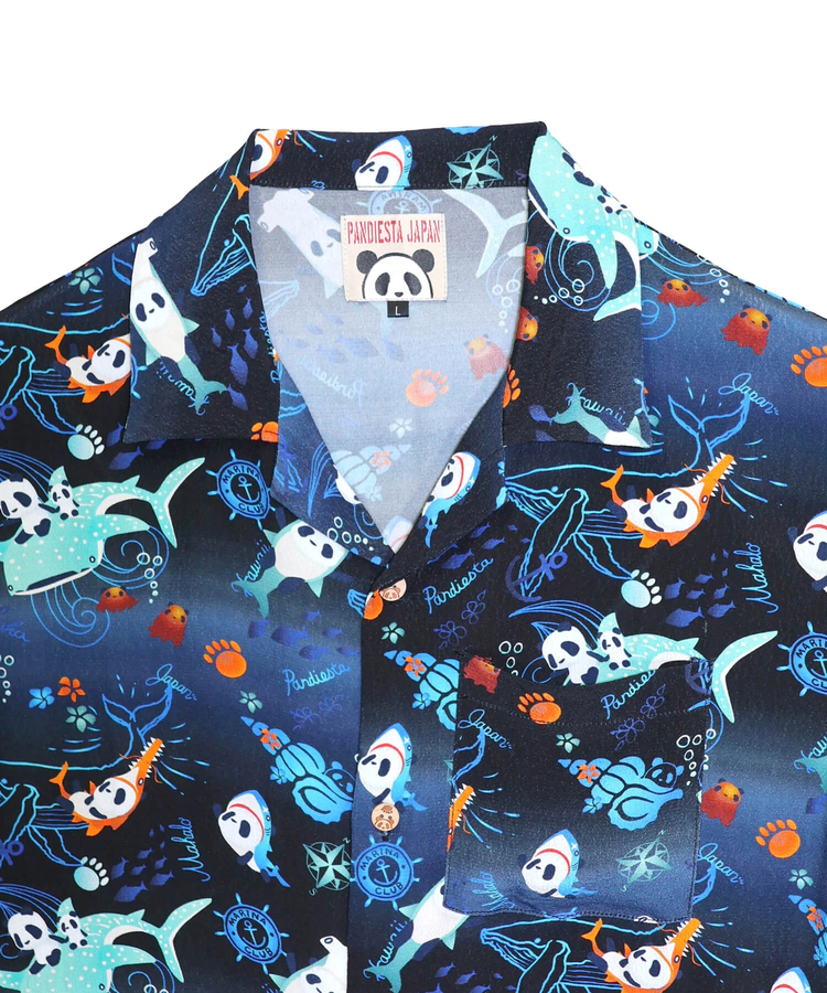 PANDIESTA(パンディエスタ) |SB 熊猫謹製 シャークライドパンダ レーヨン アロハ シャツ(526227 MENS/WOMENS）