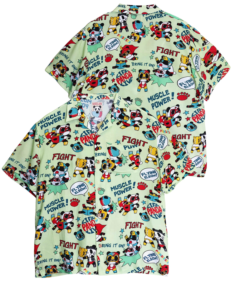 PANDIESTA(パンディエスタ) |SB 熊猫謹製 パンダゴーファイト レーヨン アロハ シャツ(526228 MENS/WOMENS）